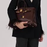 Hermès 2002 Havane Gulliver Birkin 35 Retourne GHW