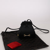 Gucci Black Satin Rhinestone Horsebit Backpack with Cardholder
