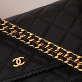 Chanel 2019 Caviar Wallet on Chain GHW