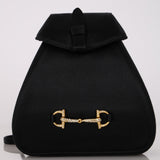 Gucci Black Satin Rhinestone Horsebit Backpack with Cardholder
