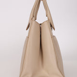 Chanel 2015 Light Beige Executive Cerf Medium Shopper Tote