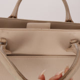 Chanel 2015 Light Beige Executive Cerf Medium Shopper Tote