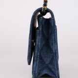 Chanel 2022 Denim Trompe L'oeil Quilted Wallet on Chain