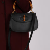 Gucci Goatskin 1947 Small Bamboo Handle Bag