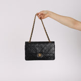 Chanel 1993 Black Lambskin Medium Classic Double Flap Bag 24K GP
