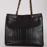 Chanel 1996 Lambskin Vertical Quilt Mademoiselle Turnlock Front Pocket Tote 24K GP