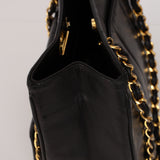 Chanel 1996 Lambskin Vertical Quilt Mademoiselle Turnlock Front Pocket Tote 24K GP