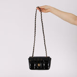 Chanel 2002 Patent Chocolate Bar Mini Flap Bag 24K GP