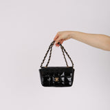 Chanel 2002 Patent Chocolate Bar Mini Flap Bag 24K GP