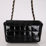 Chanel 2002 Patent Chocolate Bar Mini Flap Bag 24K GP