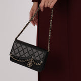 Chanel 2020 Lambskin Chain Curtain Wallet on Chain