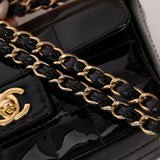 Chanel 2002 Patent Chocolate Bar Mini Flap Bag 24K GP
