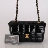 Chanel 2002 Patent Chocolate Bar Mini Flap Bag 24K GP