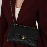 Chanel 2003 Caviar Medium Double Flap 24K GP