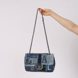 Rare Chanel 2014 Denim Patchwork Medium Single Flap Bag