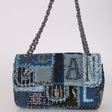 Rare Chanel 2014 Denim Patchwork Medium Single Flap Bag