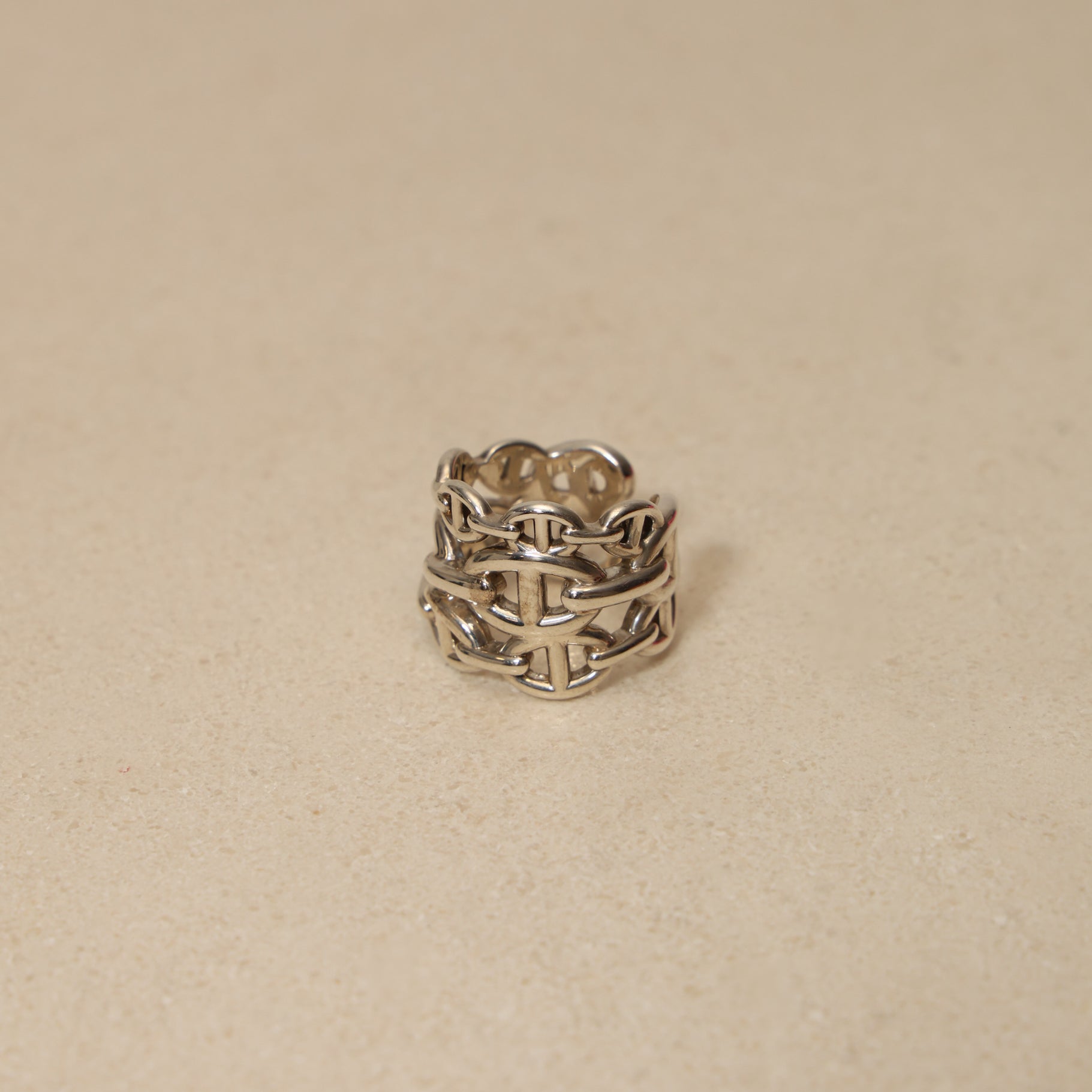 Hermes Chaine d'Ancre Enchainee Ring, Size US 6.5