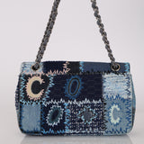 Rare Chanel 2014 Denim Patchwork Medium Single Flap Bag