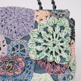 Limited Edition Chanel 2016 Deep Teal Lambskin Paris-Seoul Crochet Work Medium Single Flap Bag