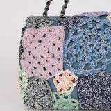 Limited Edition Chanel 2016 Deep Teal Lambskin Paris-Seoul Crochet Work Medium Single Flap Bag