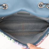 Limited Edition Chanel 2016 Deep Teal Lambskin Paris-Seoul Crochet Work Medium Single Flap Bag