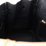 Hermès 2003 Bleu Marine Courchevel Birkin 35 Retourne GHW
