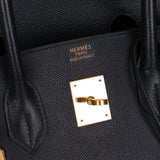 Hermès 2003 Bleu Marine Courchevel Birkin 35 Retourne GHW