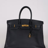 Hermès 2003 Bleu Marine Courchevel Birkin 35 Retourne GHW