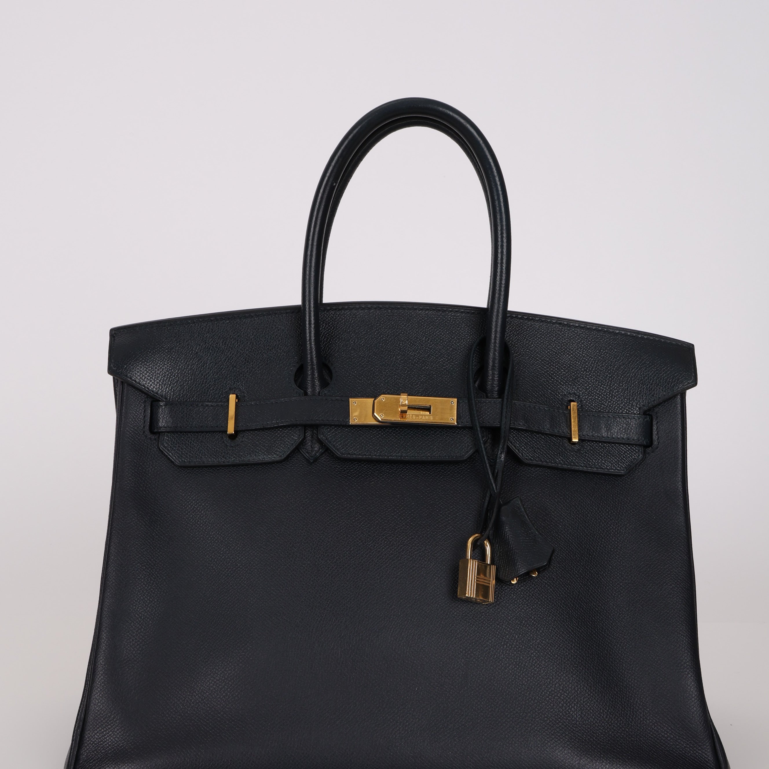 Hermès 2003 Bleu Marine Courchevel Birkin 35 Retourne GHW