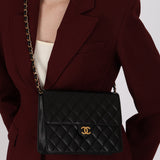 Chanel 1998 Lambskin Push-Pin Square Single Flap 24K GP