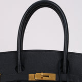 Hermès 2003 Bleu Marine Courchevel Birkin 35 Retourne GHW
