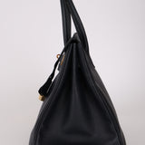 Hermès 2003 Bleu Marine Courchevel Birkin 35 Retourne GHW