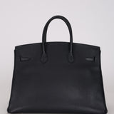 Hermès 2003 Bleu Marine Courchevel Birkin 35 Retourne GHW