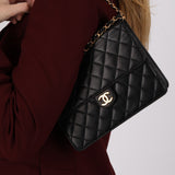 Chanel 1998 Lambskin Push-Pin Square Single Flap 24K GP