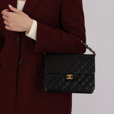 Chanel 1998 Lambskin Push-Pin Square Single Flap 24K GP