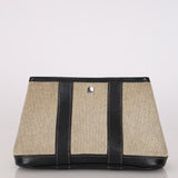 Rare Hermès 2006 Noir Buffle Skipper and Toile Garden Party Clutch TTPM PHW