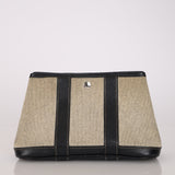 Rare Hermès 2006 Noir Buffle Skipper and Toile Garden Party Clutch TTPM PHW