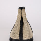 Rare Hermès 2006 Noir Buffle Skipper and Toile Garden Party Clutch TTPM PHW