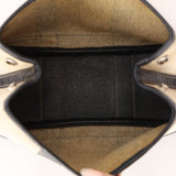 Rare Hermès 2006 Noir Buffle Skipper and Toile Garden Party Clutch TTPM PHW