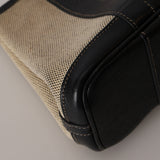 Rare Hermès 2006 Noir Buffle Skipper and Toile Garden Party Clutch TTPM PHW