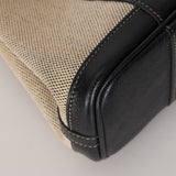 Rare Hermès 2006 Noir Buffle Skipper and Toile Garden Party Clutch TTPM PHW