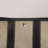 Rare Hermès 2006 Noir Buffle Skipper and Toile Garden Party Clutch TTPM PHW