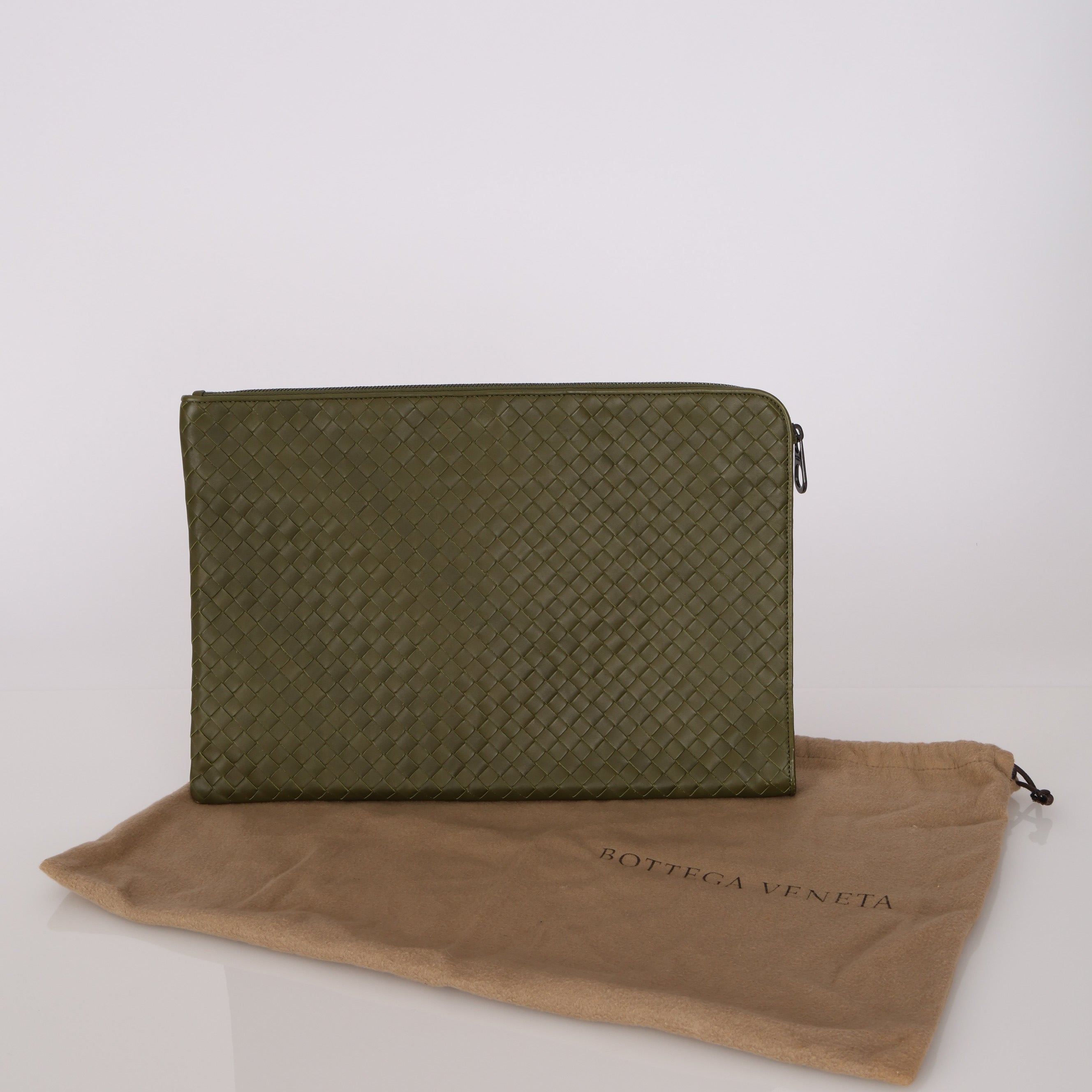 Bottega Veneta Olive Intrecciato A3 Portfolio