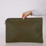 Bottega Veneta Olive Intrecciato A3 Portfolio