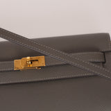 Hermès 2024 Gris Meyer Epsom Kelly To-Go Wallet GHW
