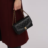 Ultra-Rare Chanel 1995 Caviar Small Diana Bag 24K GP