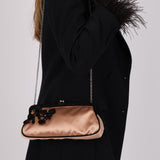 Prada Beige Satin Kisslock Evening Bag