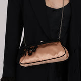 Prada Beige Satin Kisslock Evening Bag