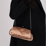 Prada Beige Satin Kisslock Evening Bag