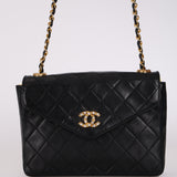 Chanel 1990s Lambskin Jeweled CC Envelope Flap Bag